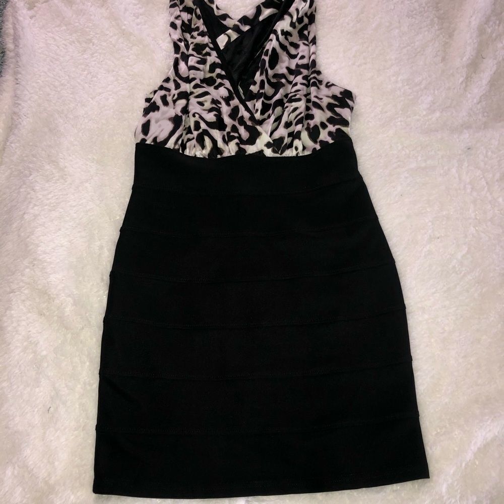 Twentyone Leopard Print Bandage black Dress size L